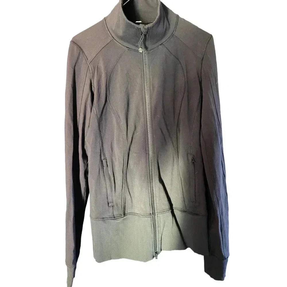 Lululemon Black Full Zip Nice Asana Jacket with Zip Pockets size 6